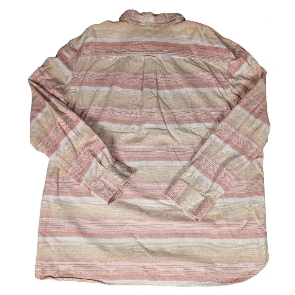 The North Face Mens‎ Striped Long Sleeve Button Down Shirt Pink Orange White XXL